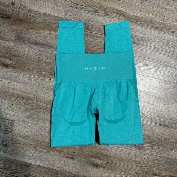 NVGTN Reveal Seamless Leggings Mint Size Small Blue Workout Athletic - Picture 2 of 5
